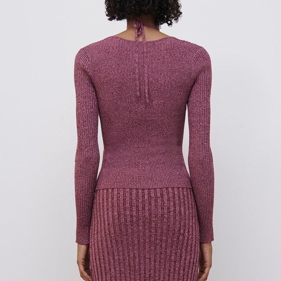 Jonathan Simkhai Alexia Marled Compact Rib Sweetheart Knit Top - Medium (NWT) - Picture 6 of 10